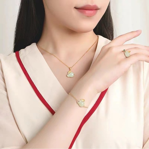 Natural Stone Copper Rabbit Bracelet - Picture 3 of 3